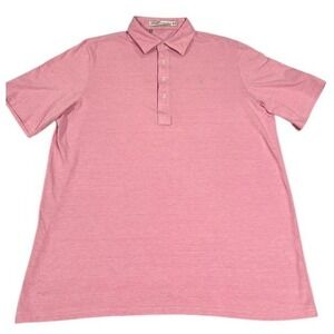 Criquet Men's Pink Striped Polo Shirt Short Sleeve Size L Austin TX
